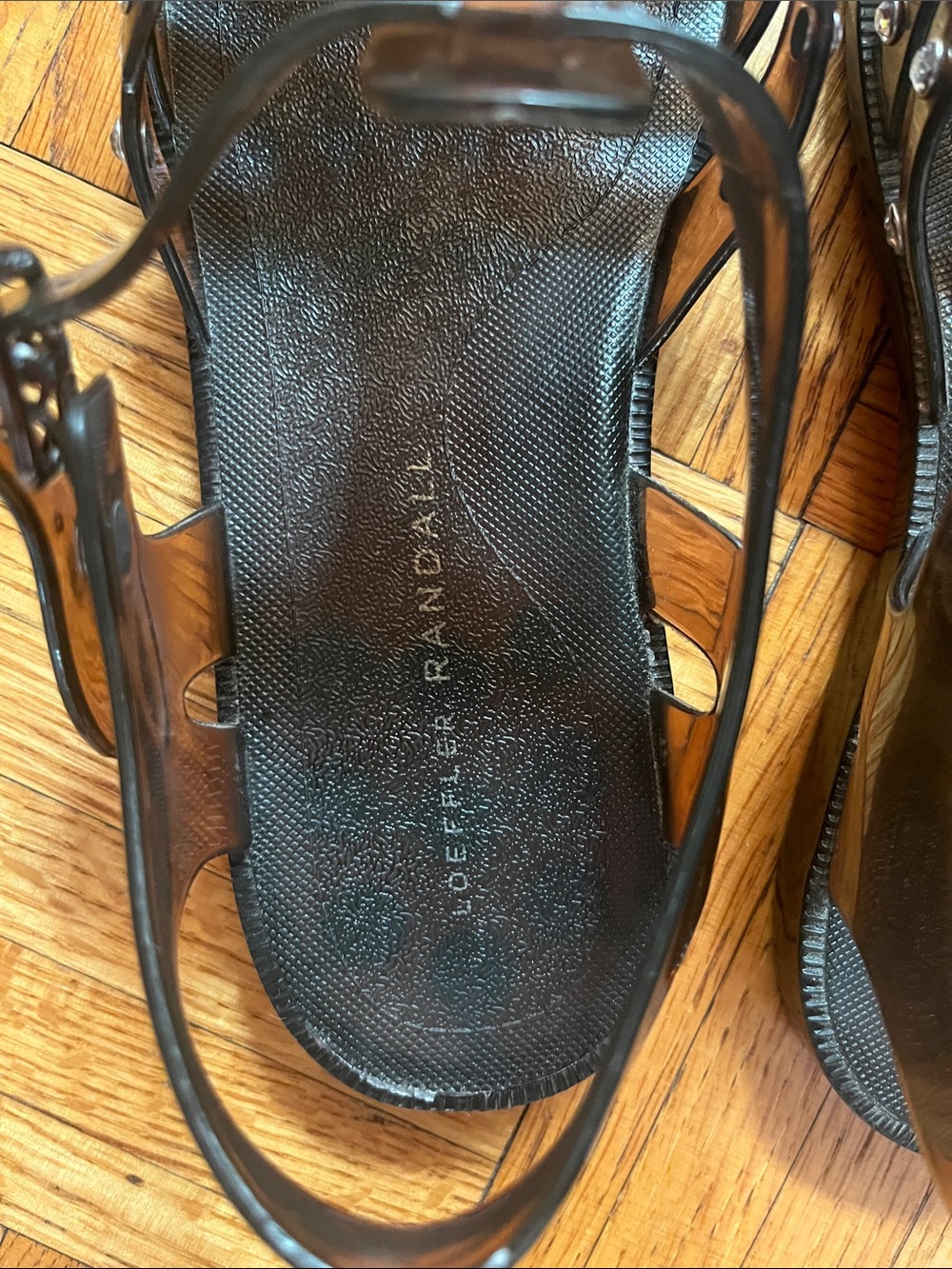 Loeffler Randall Brown Studded Jelly Fisherman Sandals - Picture 5 of 9
